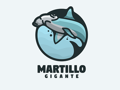 martilo gigante animals animation branding design flat illustration logo sea shark typography ui ux vector