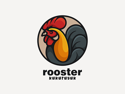 rooster animation branding design flat illustration logo morning rooster typography ui ux vector