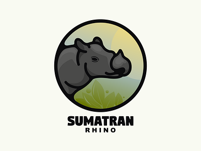 sumatran rhino animals animation branding design flat illustration logo rhino typography ui ux vector