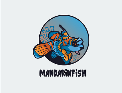 mandarin fish animals animation branding design fish flat illustration logo typography ui ux vector