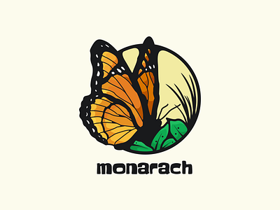 monarch animation branding butterfly design flat illustration logo monarch typography ui ux vector