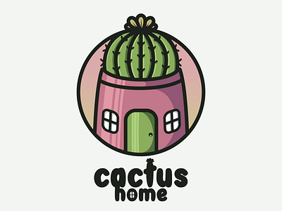 cactus home animation branding cactus design flat home house illustration logo typography ui ux vector