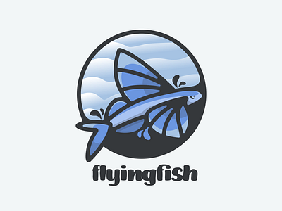 FLYINGFISH animation branding design fish flat fly illustration logo typography ui ux vector