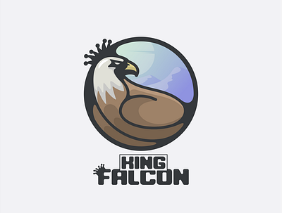 king falcon animation branding design eagle falcon flat fly illustration king logo typography ui ux vector