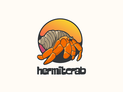 hermitcrab animals animation branding crab design flat hermitcrab illustration logo sea typography ui ux vector