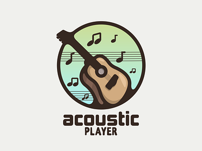 acoustic guitar animation branding classic design flat guitar illustration logo typography ui ux vector