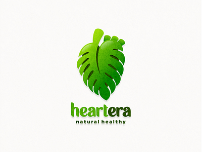 heartera animation branding design flat health illustration leaf logo monstera nature typography ui ux vector