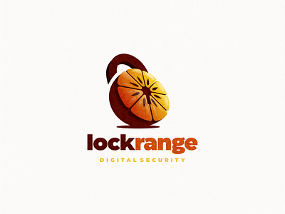 Lock and orange logo combination