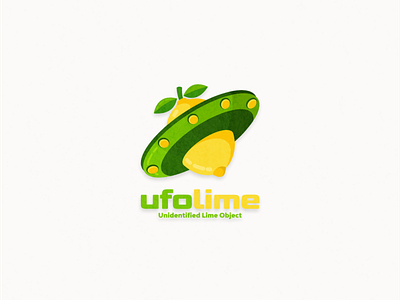 Ufo and lime logo combination