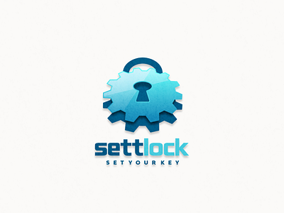 Gear setting and lock logo combination animation branding design flat gear illustration lock logo setting typography ui ux vector