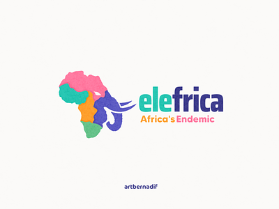 Elefrica logo combination africa animals animation branding design elephant flat illustration logo typography ui ux vector