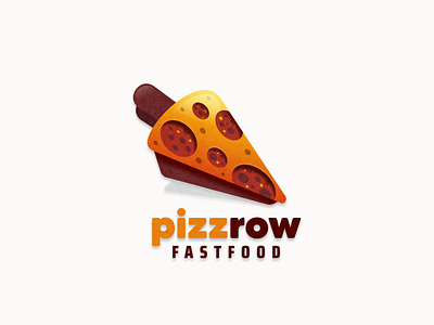 Pizza and arrow logo combination