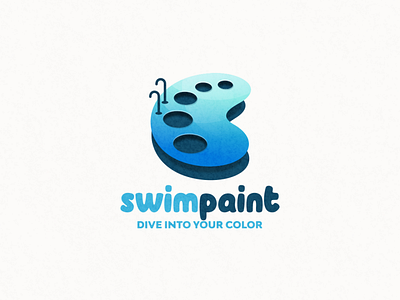Swiming pool and paint board logo combination animation branding design flat illustration logo paint typography ui ux vector