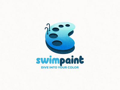 Swiming pool and paint board logo combination