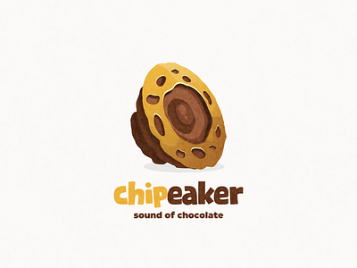 Chocochips and speaker logo combination animation branding design flat food illustration logo music sound typography ui ux vector