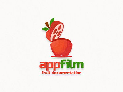 Apple and film roll logo combination