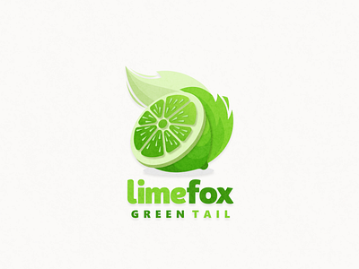 Lime and fox tail logo combination animation branding design flat fox fruits illustration lime logo tail typography ui ux vector