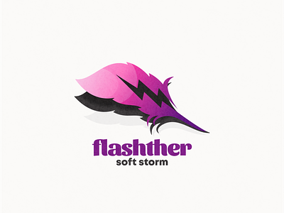 Feather and flash tail logo combination