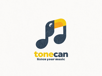 Toucan and tone logo combination animation bird branding design flat illustration logo music tuocan typography ux vector
