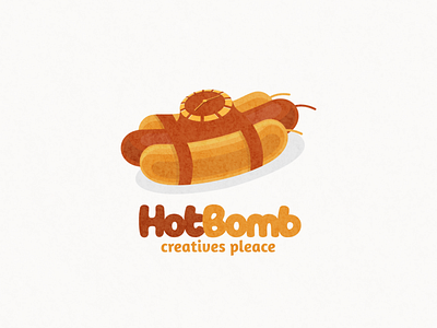 Hotdog and tnt bomb logo combination animation branding design flat food illustration logo typography ui ux vector