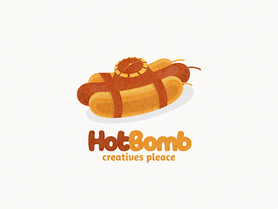 Hotdog and tnt bomb logo combination