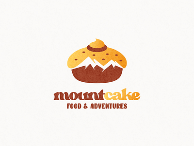 Cake and mountain logo combination animation branding design flat illustration logo typography ui ux vector