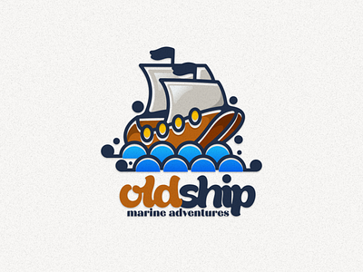 Oldship animation branding cartoon design flat illustration logo old ship typography ui ux vector