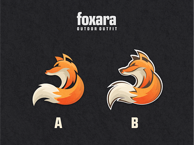 Fox logo Foxara animation branding design flat fox illustration logo typography ui ux vector wild