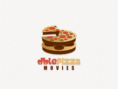Pizza and filmroll fruits logo combination animation branding design film flat food illustration logo pizza typography ui ux vector