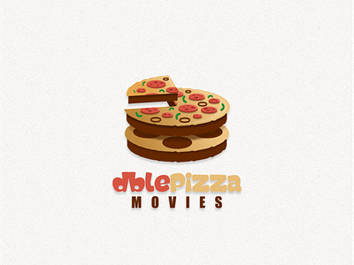 Pizza and filmroll fruits logo combination