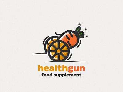 Orange and carrot logo combination Healthgun animation branding design flat illustration logo typography ui ux vector