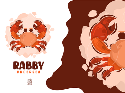 Crab cartoon logo style animation branding cartoon crap design flat illustration logo seafood typography ui ux vector