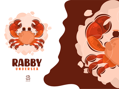 Crab cartoon logo style