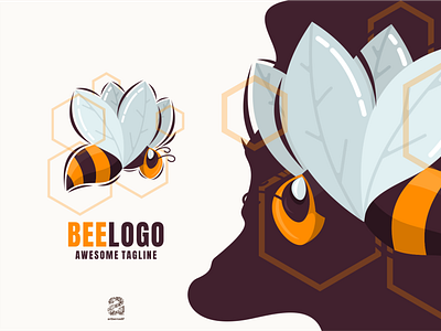 Beelogo animation bee branding design flat honey illustration logo typography ui ux vector