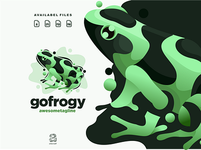 Gofrogy animation branding cartoon design flat frog illustration logo typography ui ux vector