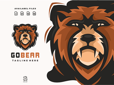 brown bear animation branding design flat illustration logo typography ui ux vector