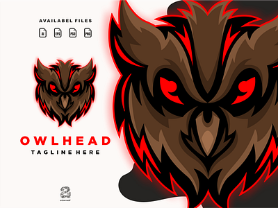 Owl head animation branding design esport flat game illustration logo owl typography ui ux vector