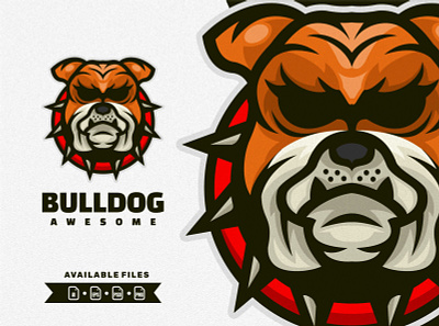 bull dog animation branding bulldog design esport flat game illustration logo vector