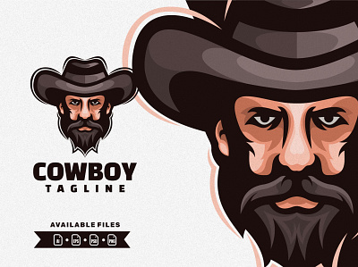 cowboy american animation branding cowboy design esport flat game illustration logo vector