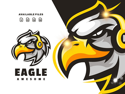 eagle music animation branding design eagle easport flat illustration logo music vector