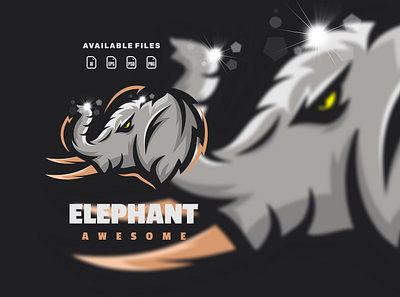 elephant animation branding design flat illustration logo vector