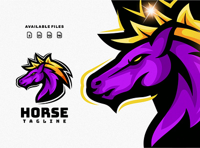 horse animation branding design esport esportlogo flat game horse illustration logo vector