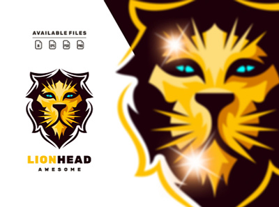 lion head animation branding design esportlogo flat game illustration lion logo vector