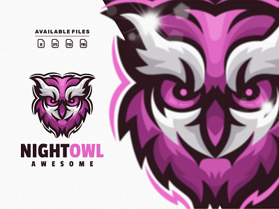 owl head animation branding design esportlogo flat game illustration logo owl vector