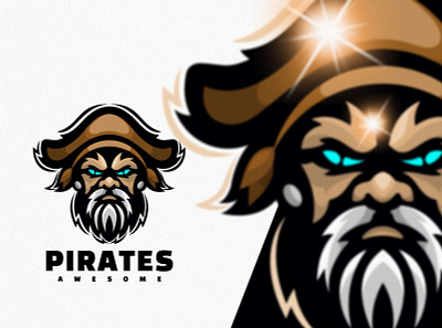 pirates head animation branding design esportlogo flat game illustration logo pirates vector