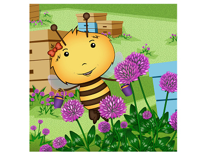 Little Bee childrens book vector illustration