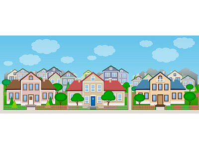small town illustration vector