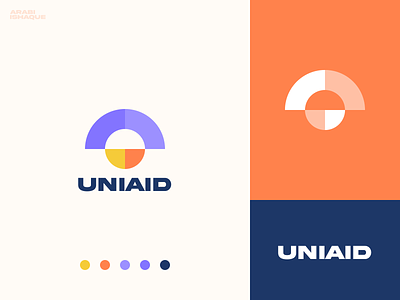 Uniaid aid app icon arabi ishaque logo design brand design branding clever dribbble geometric graphic design icon illustration letter logo logotype mark minimal modern unity vector visual identity