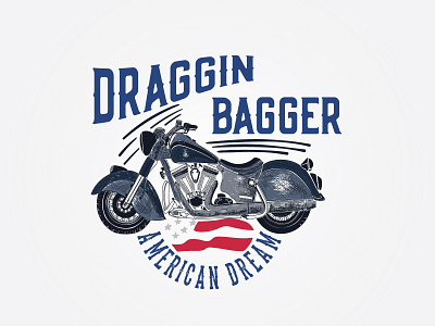 Draggin Bagger adobe branding dribbble illustration logo vector vintage