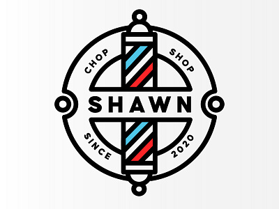 shawn s chop shop adobe barber barbershop branding dribbble logo logo design monogram vector vintage